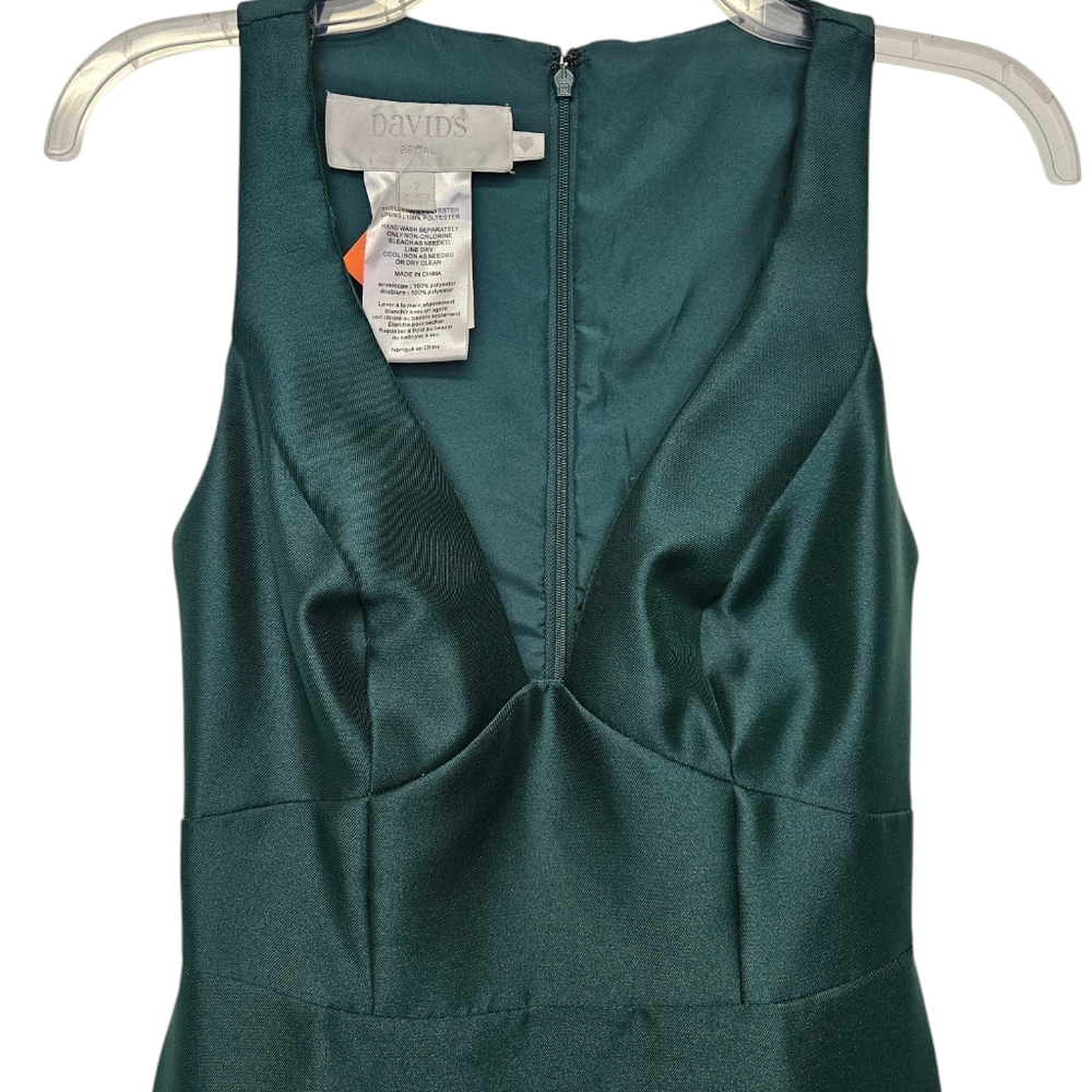 David's Bridal green formal dress size 2.